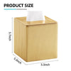 Cretkhp PU Leather Square Tissue Box Cover Tissue Box Holder Cube (Gold)