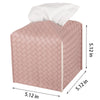 Tissue Box Cover Square Leather Facial Paper Holder, Pink