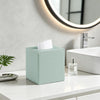 JLAMBOM PU Leather Tissue Box Cover Square Tissue Box Holder (Sage Green)
