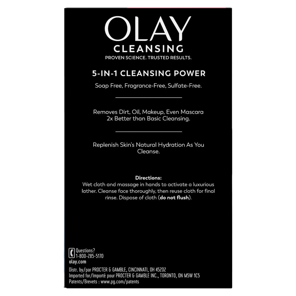 Olay Makeup Remover Wipes, Daily Facials Hydrating Face Cleanser for Normal to Dry Skin, Alcohol & Fragrance Free, Soft Face Wash Towels, Travel Essentials for Women, Convenient Dry Cloths, 66 ct