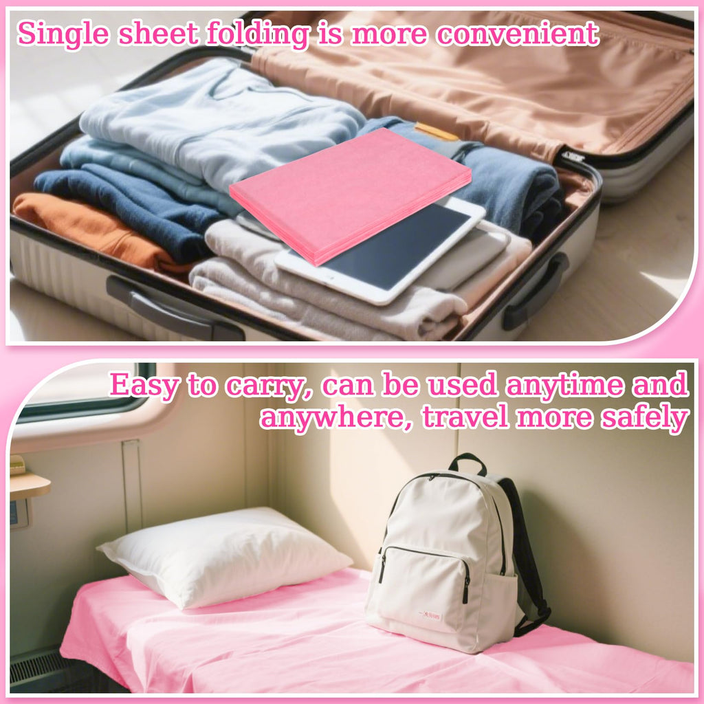 MAQIHAN 18PCS Massage Table Sheets - Pink Waterproof Disposable Bed Sheets