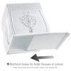 Vintage White Square Resin Tissue Box Cover with Bottom Slider