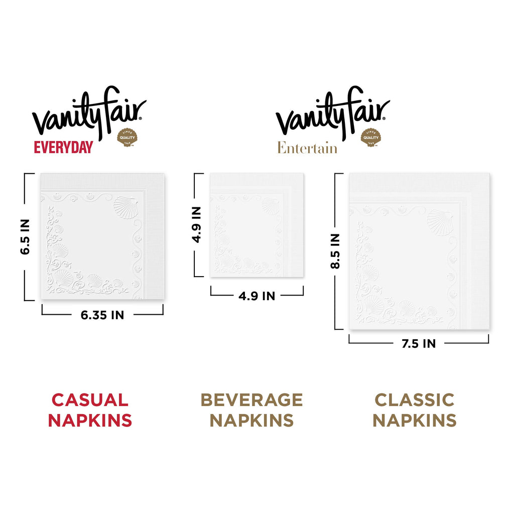 Vanity Fair Everyday Paper Napkins, 100 Count, Disposable