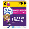 Puffs Facial Tissues Ultra Soft, 4 Mega Cube Boxes, 72 Facial Tissues per Box, Allergies and Colds (Packaging May Vary)