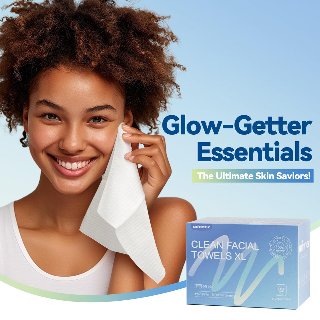 Winner XL Disposable Face Towels, 100% Cotton, 110 Count (Pack of 2)