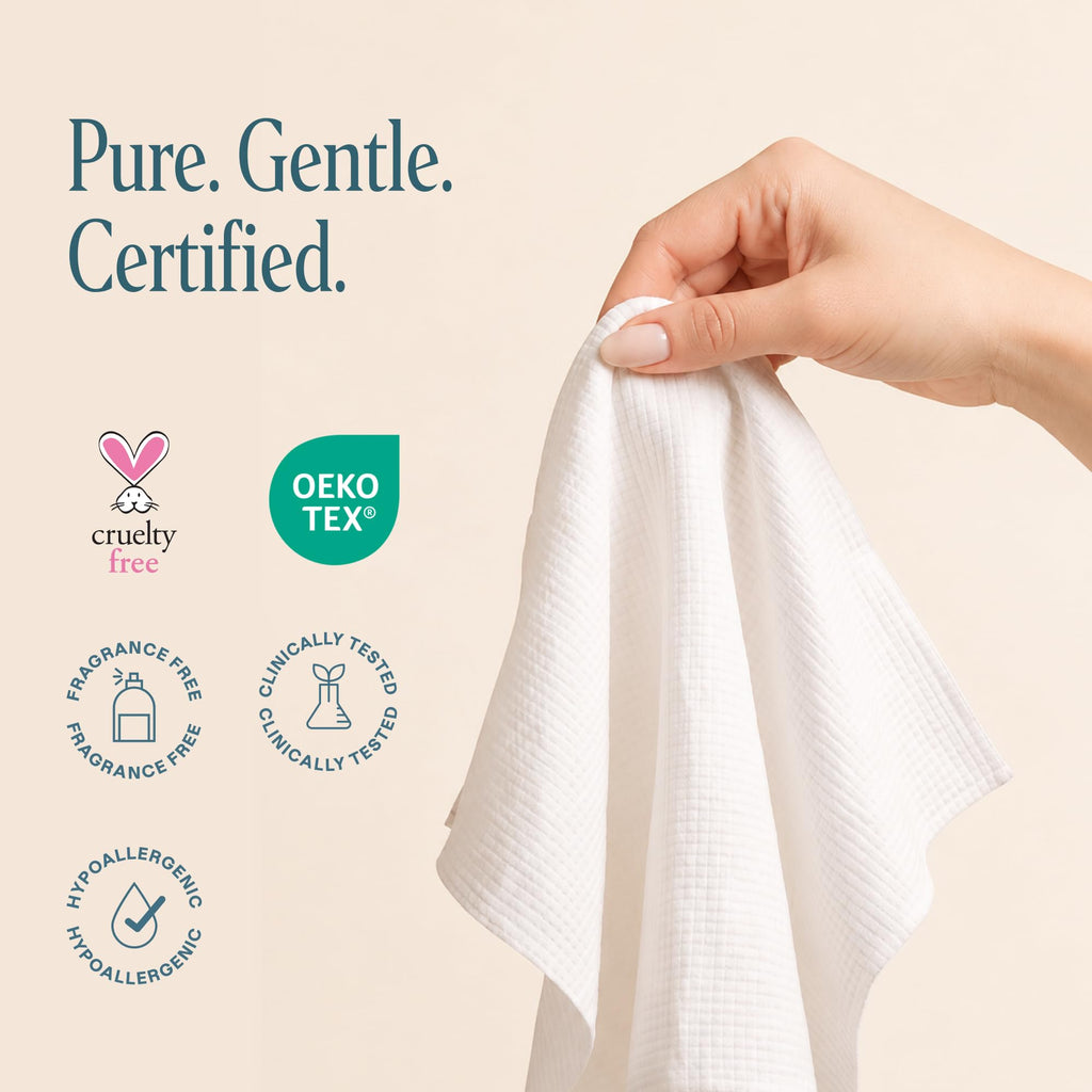 Cliganic Face Towels XL, Disposable Makeup Remover, Soft Dry Wipes, 300 ct