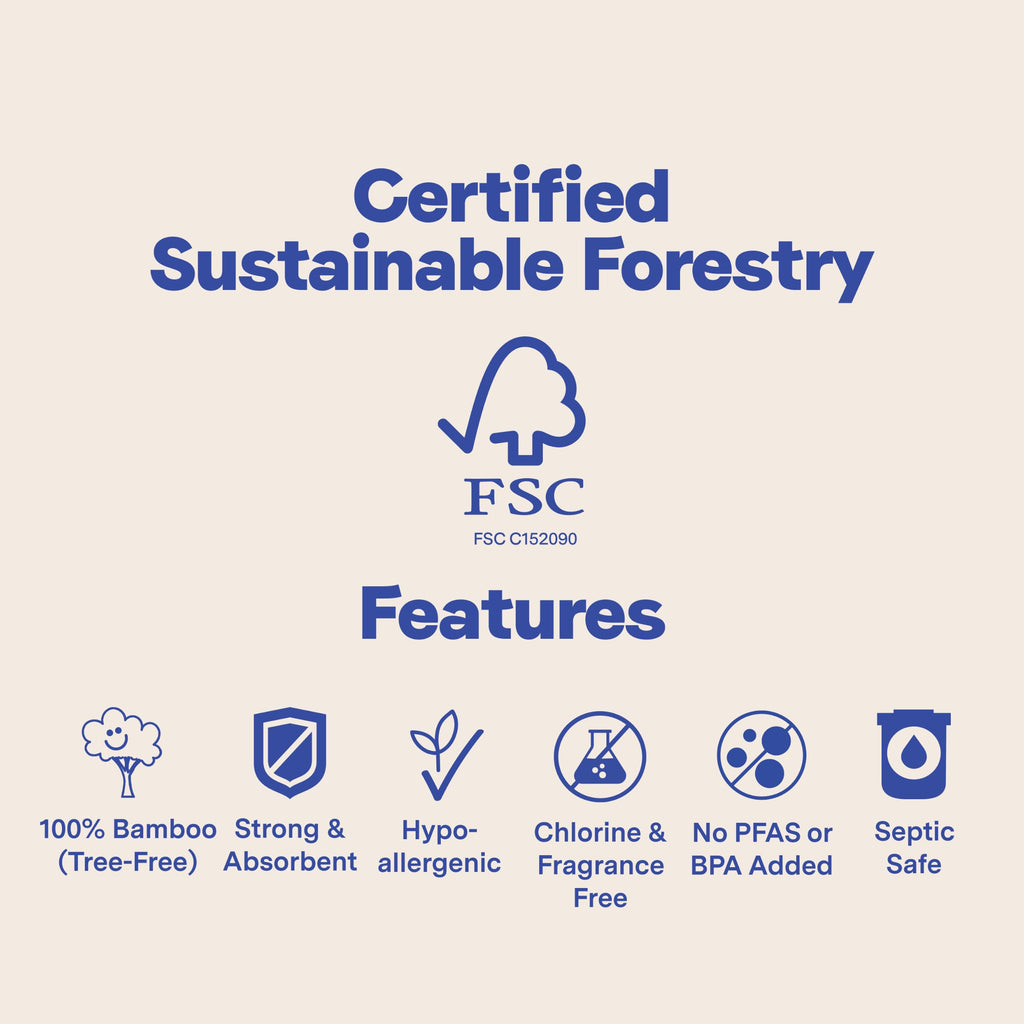 Repurpose 100% Compostable Bamboo Toilet Paper, 12 Rolls, 300 Sheets/Roll