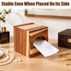 2 Pcs Wooden Tissue Box Cover with Brown Wood for Bathroom, Farmhouse Decor