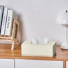 Rectangular Tissue Box Cover for Bathroom,Livingroom,Bedroom, Hand Carved Leather Resin Tissue Box Holder,10 x 5.7 x3.7 in, Beige