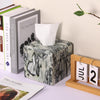 Natural Marble Square Tissue Box Cover ,Stone Modern Decorative Sturdy Napkin Box Holder Case,Facial Paper Organizer for Bathroom Vanity Toilet Countertop,Kitchen (1, Green Emerald, 5.71*5.71*5.51)