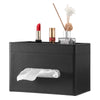 Sumnacon Tissue Box Cover with Storage Tray Rectangular Tissue Holder,Black
