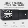 GRAUES Home Collection Rectangle Wooden Tissue Box Cover, Black Decorative Wood Tissue Box Holder, Modern Farmhouse Kleenex Box Cover for Bathroom, Kitchen, Bedroom, Living Room, Office - Solid Wood