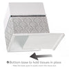 Mirror Damask White & Gray Square Resin Tissue Box Cover with Bottom Slider