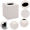 Sumnacon Square Linen Tissue Box Cover, Magnetic Bottom Tissue Box Holder