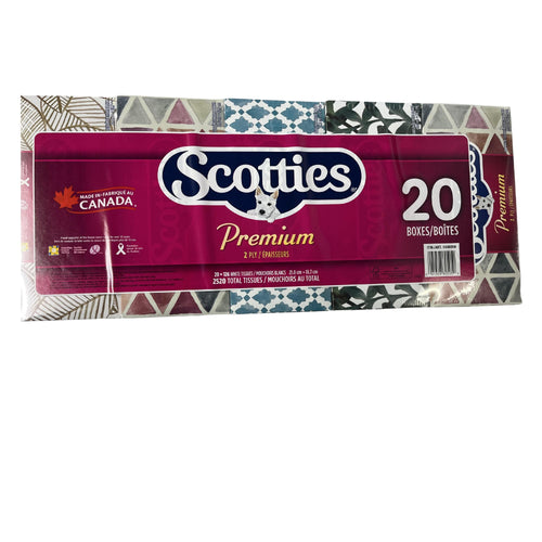 Scotties Premium 2 Ply Facial Tissues 126 Count (Box of 20)