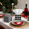 Fourluoo 12 Pack Christmas Black White Plaid Facial Tissues Cube Boxes 600 Sheets 3 Ply Small Square Tissues Bulk for Xmas Car Bedroom Supplies
