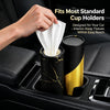 4 Pack Black Car Tissue Holder with 3-Ply Facial Tissues Bulk, Gold Foil