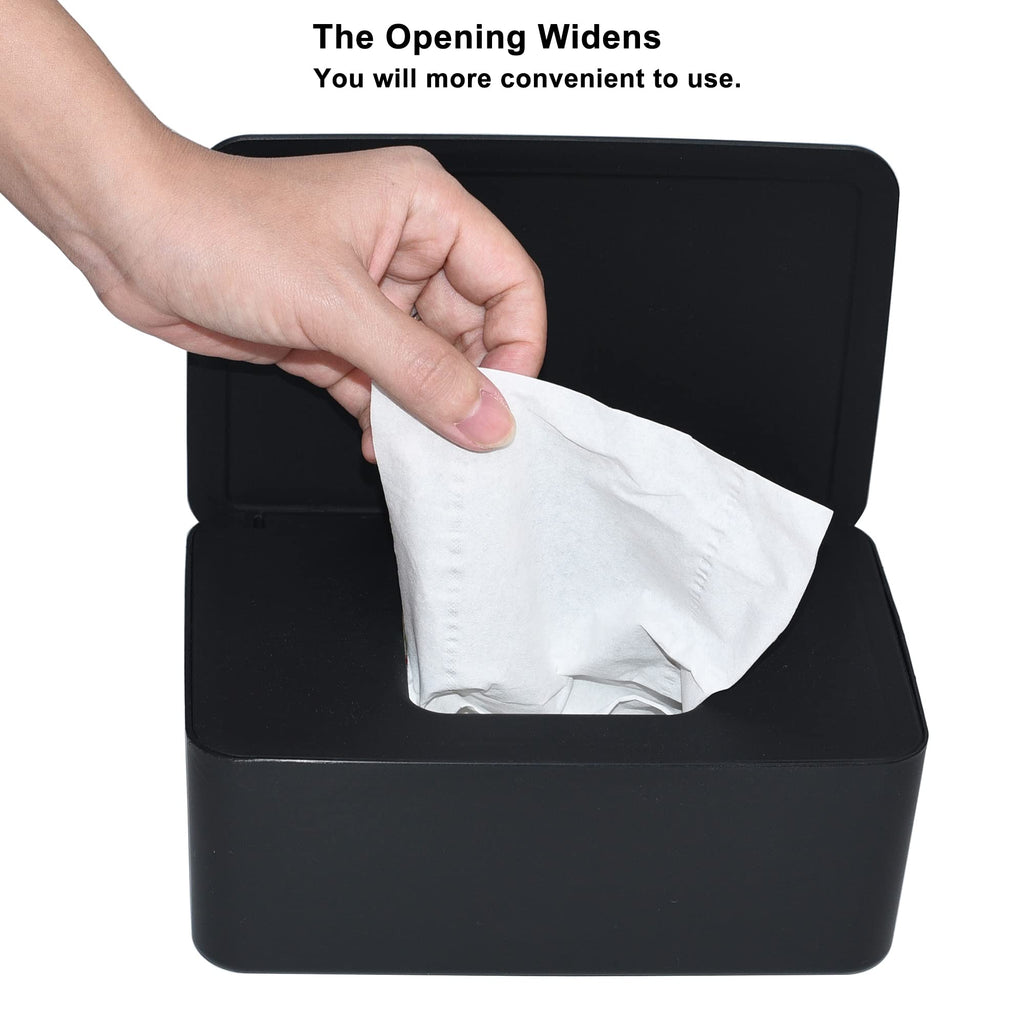 Diaper Wipes Dispenser, Tissue Storage Box Case (Black)