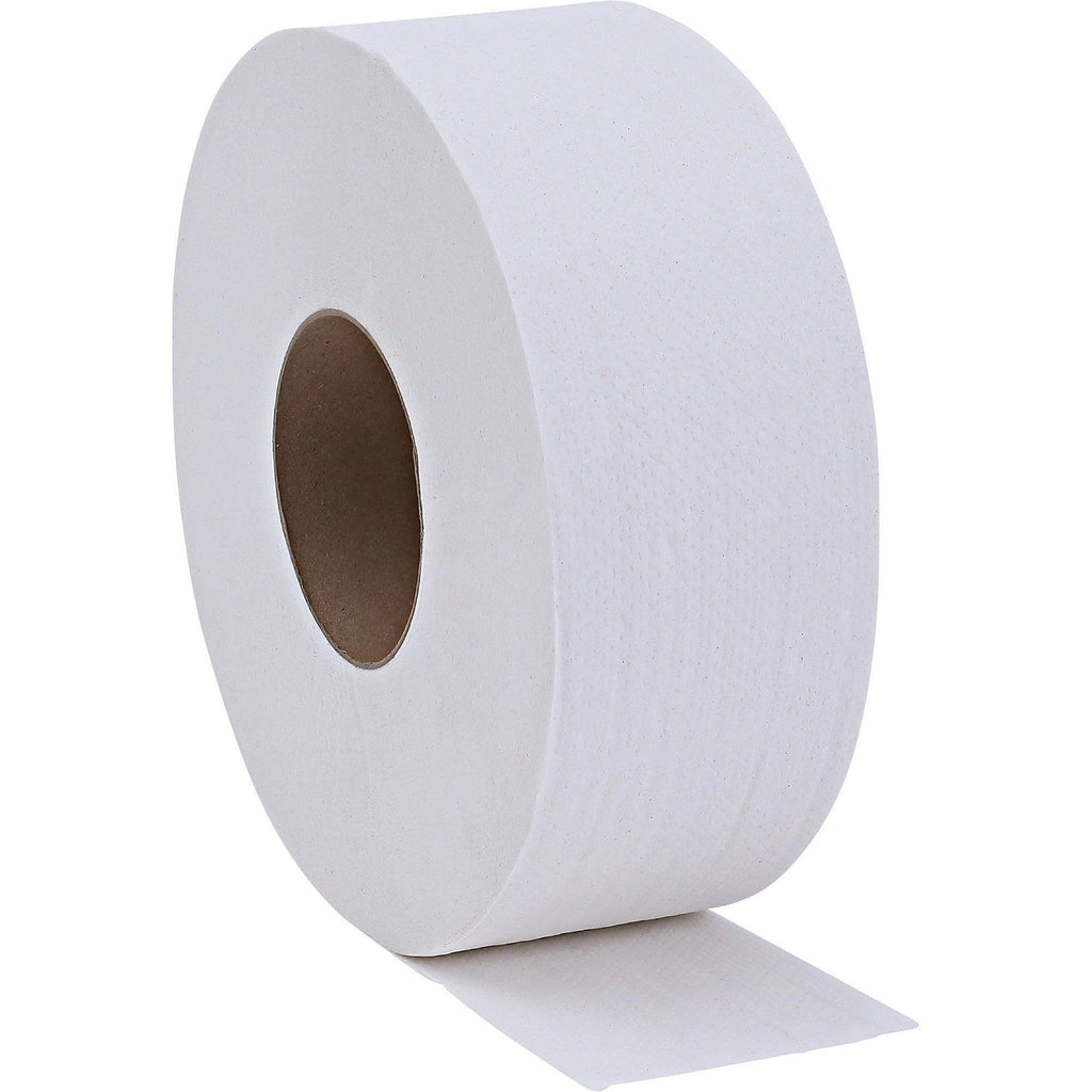 Genuine Joe Jumbo Roll Bath Tissue, 2-Ply, 3.25" x 650', Pack of 12