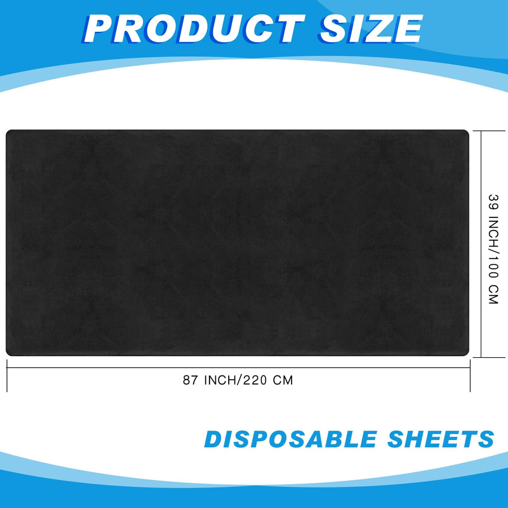 Mixweer 30 Pcs Oilproof and Waterproof Massage Table Sheets Fitted Spa 39 x 87 Inches Bed Cover Disposable Protective Sheets for Beauty Salon Skincare (Black)