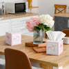 Fourluoo 12 Pack Pink Bow Facial Tissue Cube Boxes 600 Sheets 3 Ply