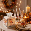 Thyle 2 Pcs Thanksgiving Tissue Box Cover Turkey Square Tissue Case Holder