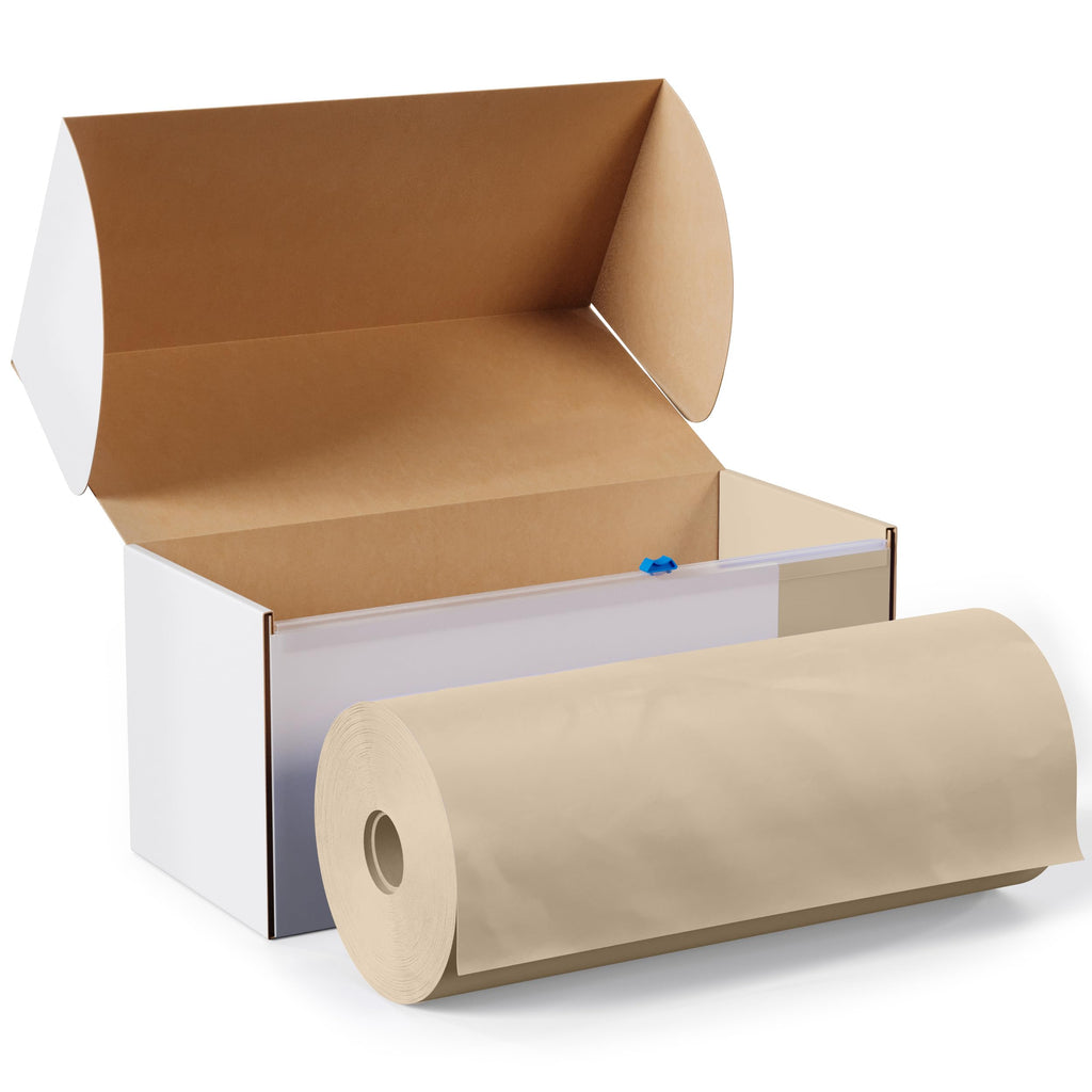 Exquisite Party Solids 54 Inch X 300 Feet Ivory Plastic Table Cover Roll in A Cut - to - Size Box with Convenient Slide Cutter. Cuts Up to 36 Rectangle 8 Feet Plastic Disposable Tablecloths