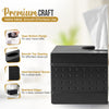 LUXMODE Handmade Metal Matte Black Tissue Box Cover Rectangle – 9x5.1x3.9 Inch – Open Bottom - Modern Tissue Box Holder for Bathroom, Living Room, Bedroom & Office Décor
