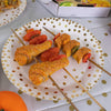 4 Pack Gold Plastic Tablecloths, Waterproof Disposable Party Table Covers