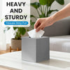 2 Pack Tissue Box Cover, Square Plastic Tissue Holder Non-Slip Base, Sliver