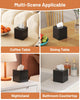 Tissue Box Cover, Square Plastic Tissue Box Holder with Anti Slip Base, Modern Decor Facial Napkin Holder for Bathroom Vanity Countertop, Bedroom Dresser, Night Stand, Parlors, Offices, Black