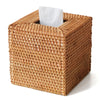 Rattan Tissue Box Cover Square, Handwoven Wicker Facial Tissue Box Holder