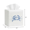EmbroideryLinen.VN Square Tissue Box Cover Cute Set of 2, Blue & Green Crab