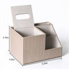 Multifunctional Tissue Box Cover Holder,Storage Desk Organizer(Apricot)