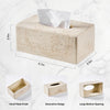 Natural Travertine Textures Tissue Box Cover Rectangular (Only Suitable for Standard Sized Tissue Box) for Decor,Resin Tissue Box for Bathroom Countertop,Bedside,Office（Made of Resin, Height of 4 in