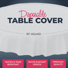 HOUZZKINGZ USA Paper Tablecloths for Round Tables | 82" - 10 Pack | White Paper & Plastic Disposable Table Cloths