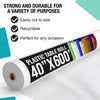 Exquisite White Plastic Table Cover Roll 40" X 600' Table Cloth Plastic Cover Roll - Premium Quality Thick 0.5 MIL Banquet Rolls - Disposable Tablecloth Rolls