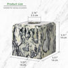 Natural Marble Square Tissue Box Cover ,Stone Modern Decorative Sturdy Napkin Box Holder Case,Facial Paper Organizer for Bathroom Vanity Toilet Countertop,Kitchen (1, Green Emerald, 5.71*5.71*5.51)