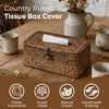 Rectangle Wicker Tissue Box Cover, Woven Seagrass Tissue Holder, Brown