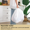 Fixwal 5 Pcs White Round Plastic Table Cloth Disposable, 84 Inch