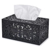 GRAUES Home Collection Rectangle Wooden Tissue Box Cover, Black Decorative Wood Tissue Box Holder, Modern Farmhouse Kleenex Box Cover for Bathroom, Kitchen, Bedroom, Living Room, Office - Solid Wood