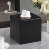 MEIBOOCH Square Tissue Box Cover with Magnetic Closure, Black