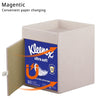 Square PU Leather Tissue Box Cover with Top Storage Tray,Tissues Dispenser