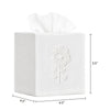 EmbroideryLinen.VN Square Tissue Box Cover Set of 2, White Dandelion