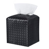 Tissue Box Cover Square Leather Facial Paper Holder, Black