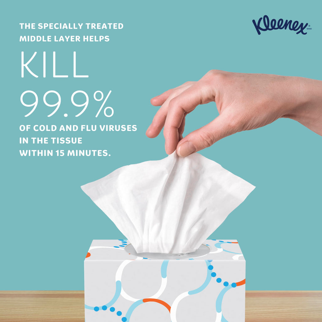 Kleenex Professional Anti-Viral Facial Tissue, 3-Ply, 3/Pack