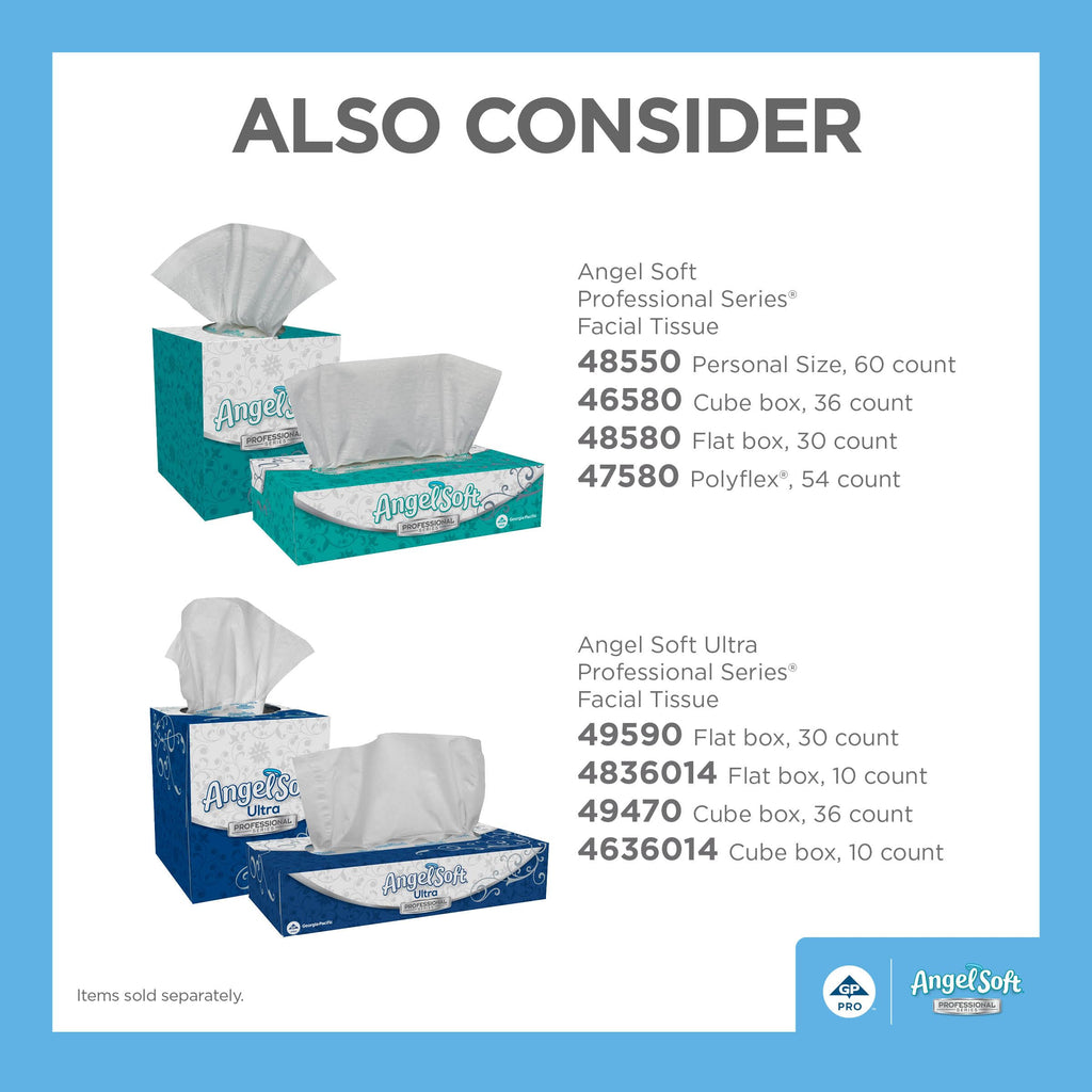 Georgia Pacific Angel Soft Professional Series 2-Ply Facial Tissue by GP PRO, Cube Box, 96 Sheets Per Box, 36 Boxes Per Case, 46580