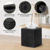 Tissue Box Cover, Square Acrylic Tissue Holder for Bathroom Vanity, Black