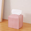 Tissue Box Cover Square Leather Facial Paper Holder, Pink