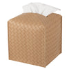 Tissue Box Cover Square Leather Facial Paper Holder, Khaki